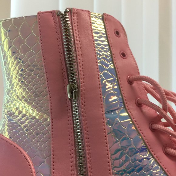 PRE LOVED - Pink Poison Platform Boots PNK/11 - SH246 - Picture 9 of 9
